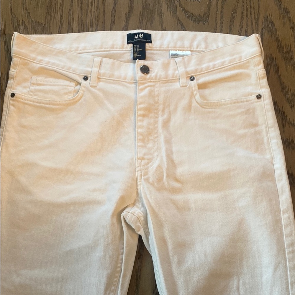 H&M Cream Slim Jeans with Soft Texture